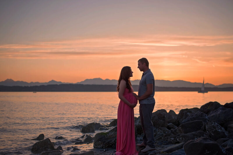 Lady in Pink - Maternity Session - Lana Sky Photography, Sunset Maternity  photo shoot, Seattle Fami…